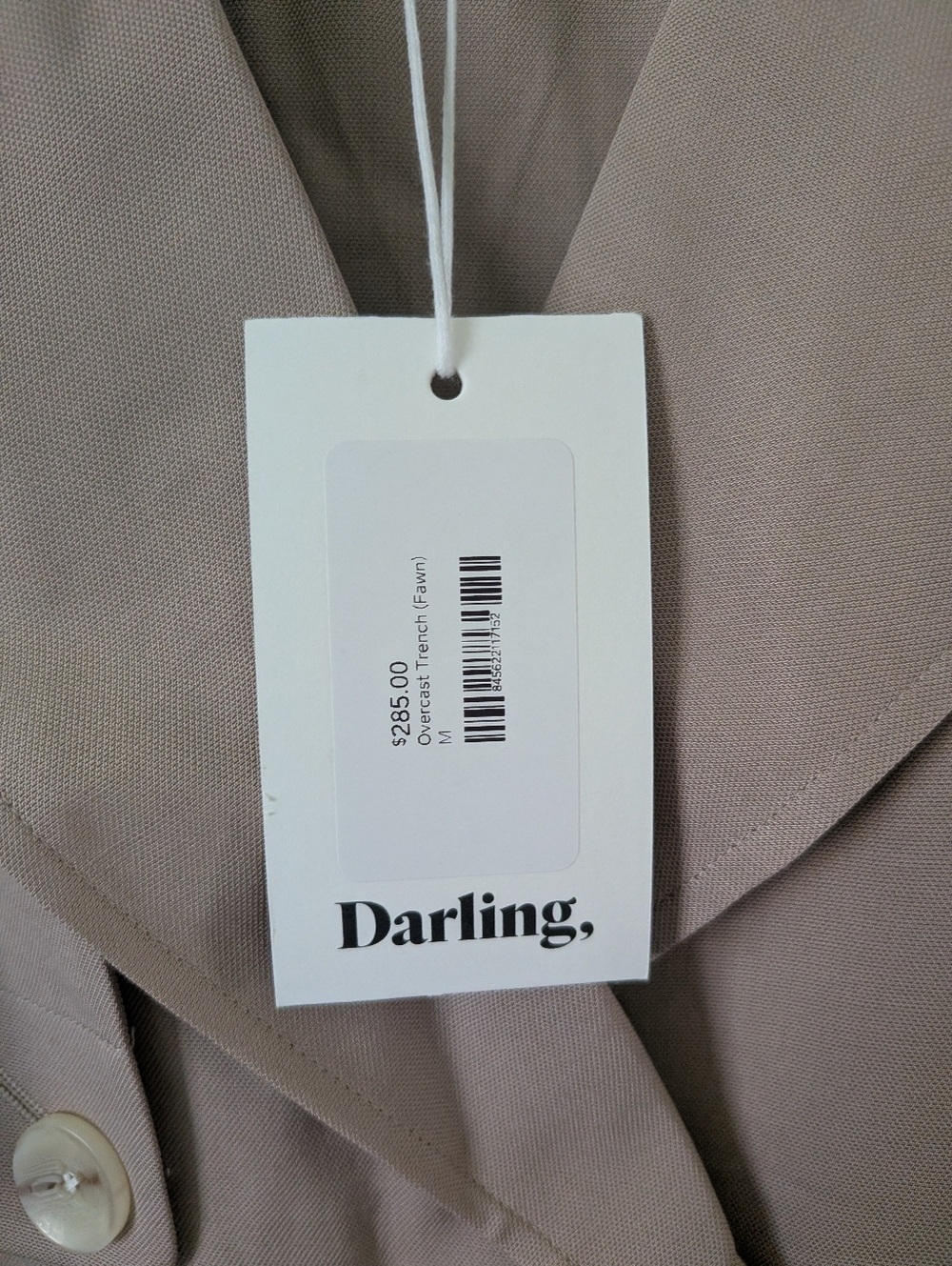NWT! Darling Overcast Lightweight Belted Trench Coat In Tan M - Picture 3 of 12